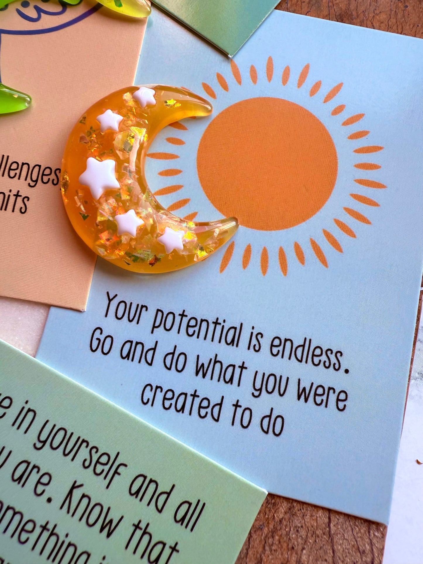 WORRY STONE- Moon - Positive Affirmation - Stim Experience - Discrete