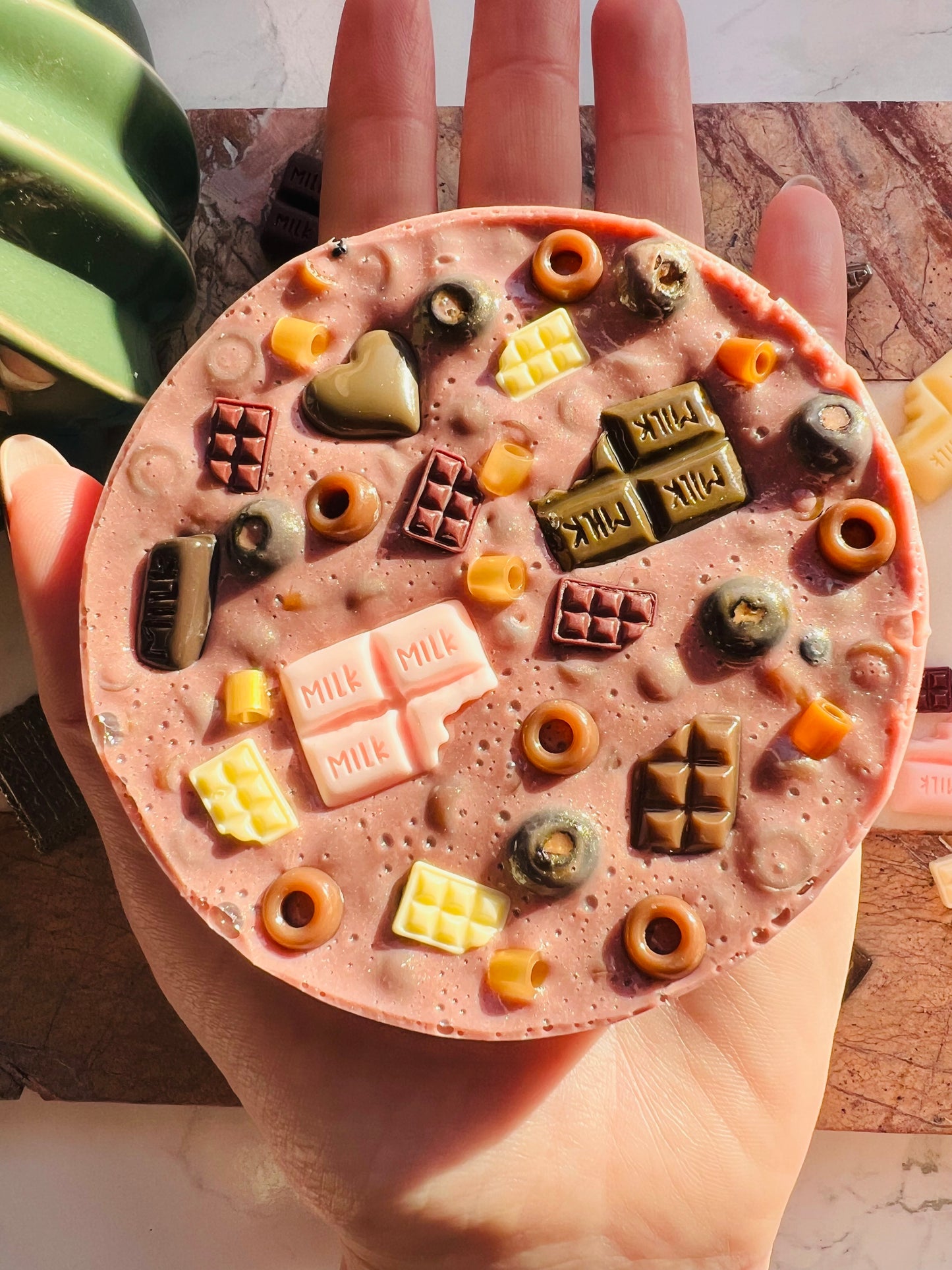 REMELTABLE 'CHOCOHOLIC' picky pad | Reusable | Easter | Circle (10cm)| Latex Free| Neurodiverse Distracting Nail Skin Picking Stress