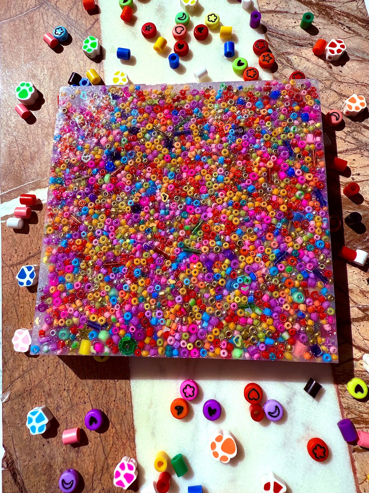 SCAVENGER HUNT picky pad |3 sizes | Valentine |Neurodiverse Stimming Distracting Nail Skin Picking Stress Fidget Aid Random Beads Made UK
