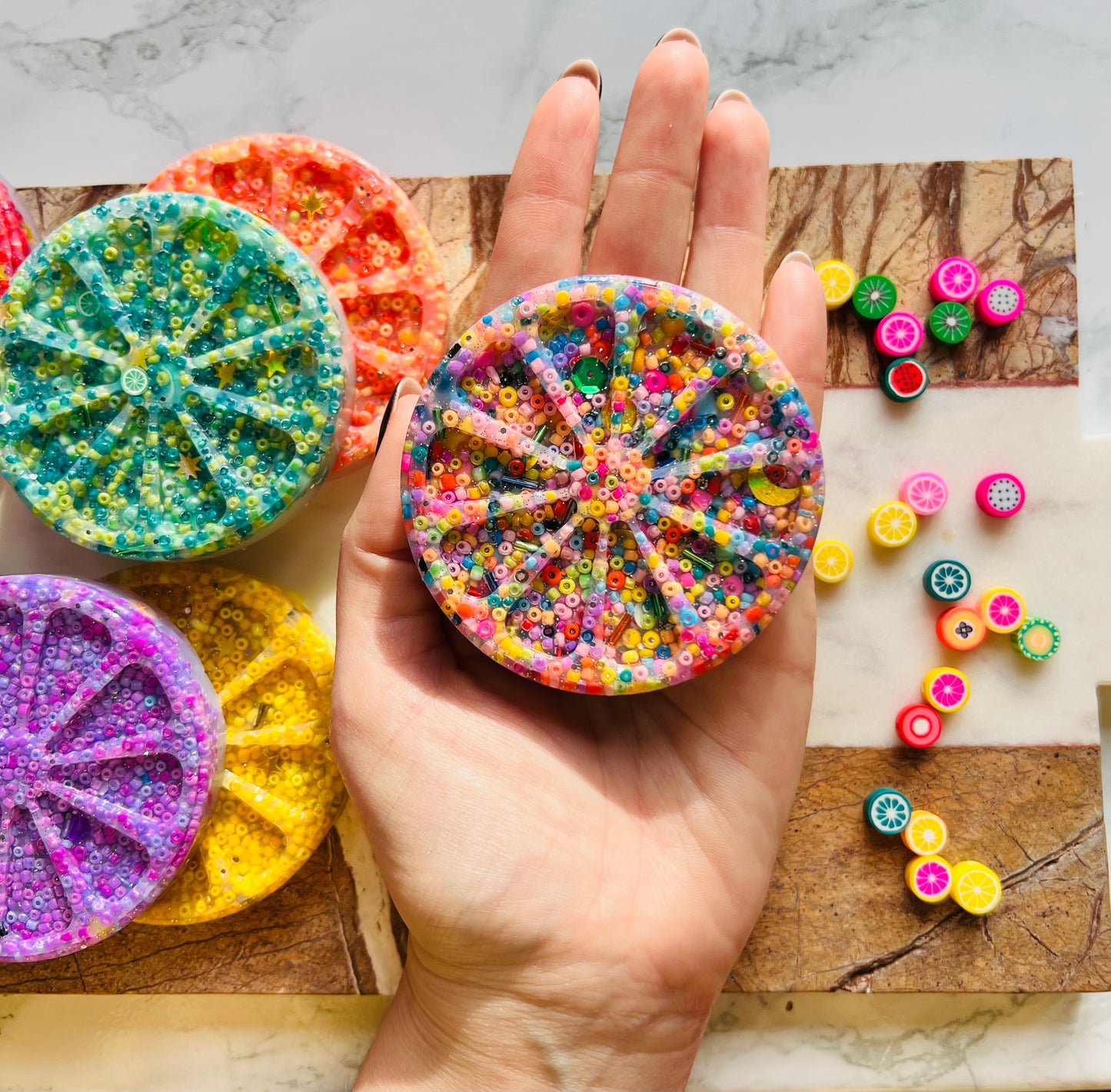 FRUIT picky pad | 9 colours | Easter | Latex Free Neurodiverse | Nail Skin Hair Picking Distraction | Stress Sensory | Fidget | UK Made
