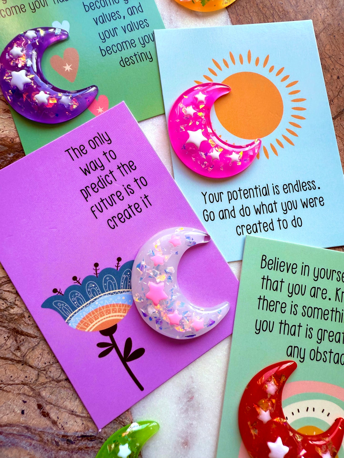 WORRY STONE- Moon - Positive Affirmation - Stim Experience - Discrete