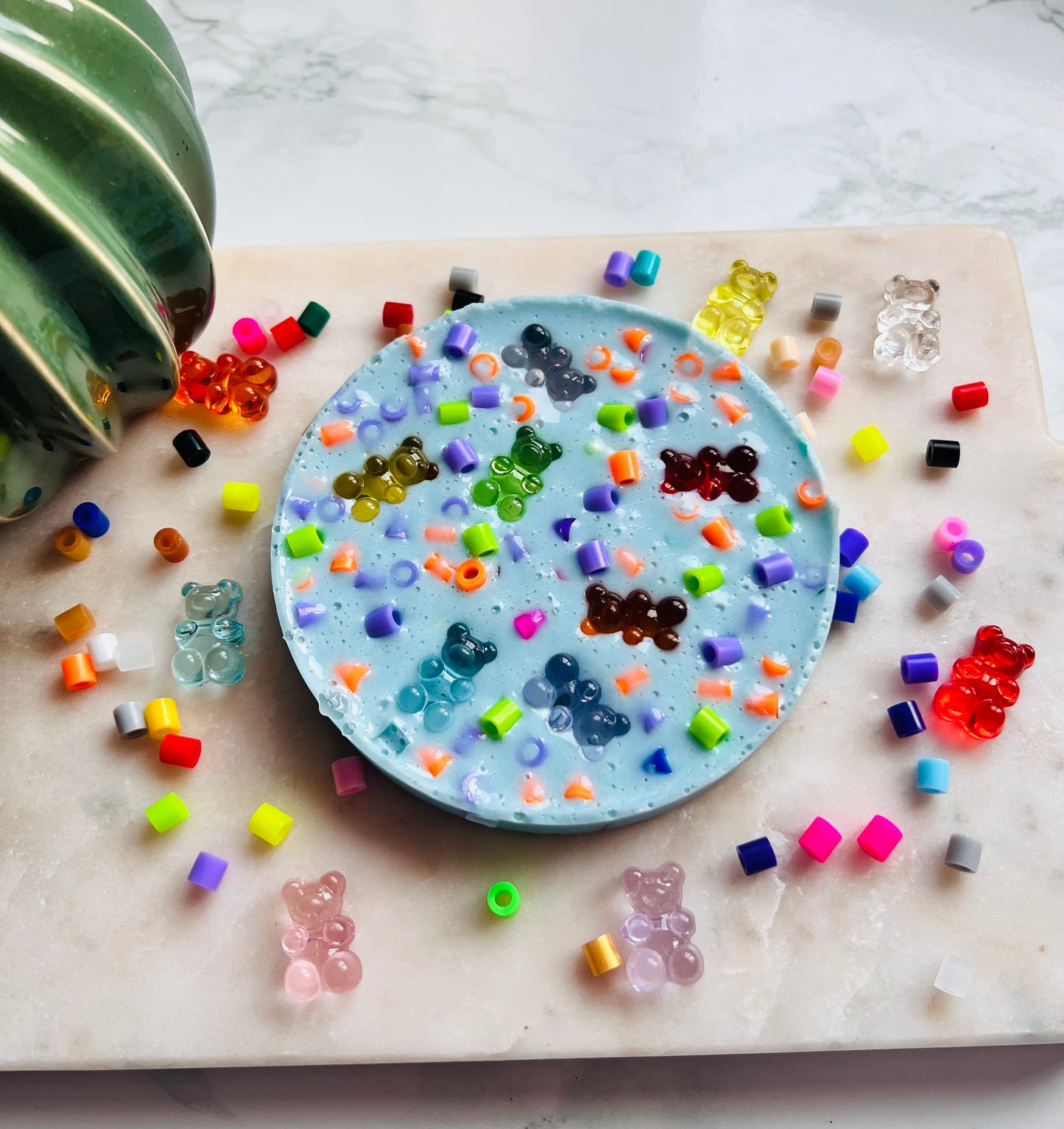 REMELTABLE 'GUMMY BEAR' picky pad | Reusable | Easter | Circle (10cm)| Latex Free| Neurodiverse Distracting Nail Skin Picking Stress