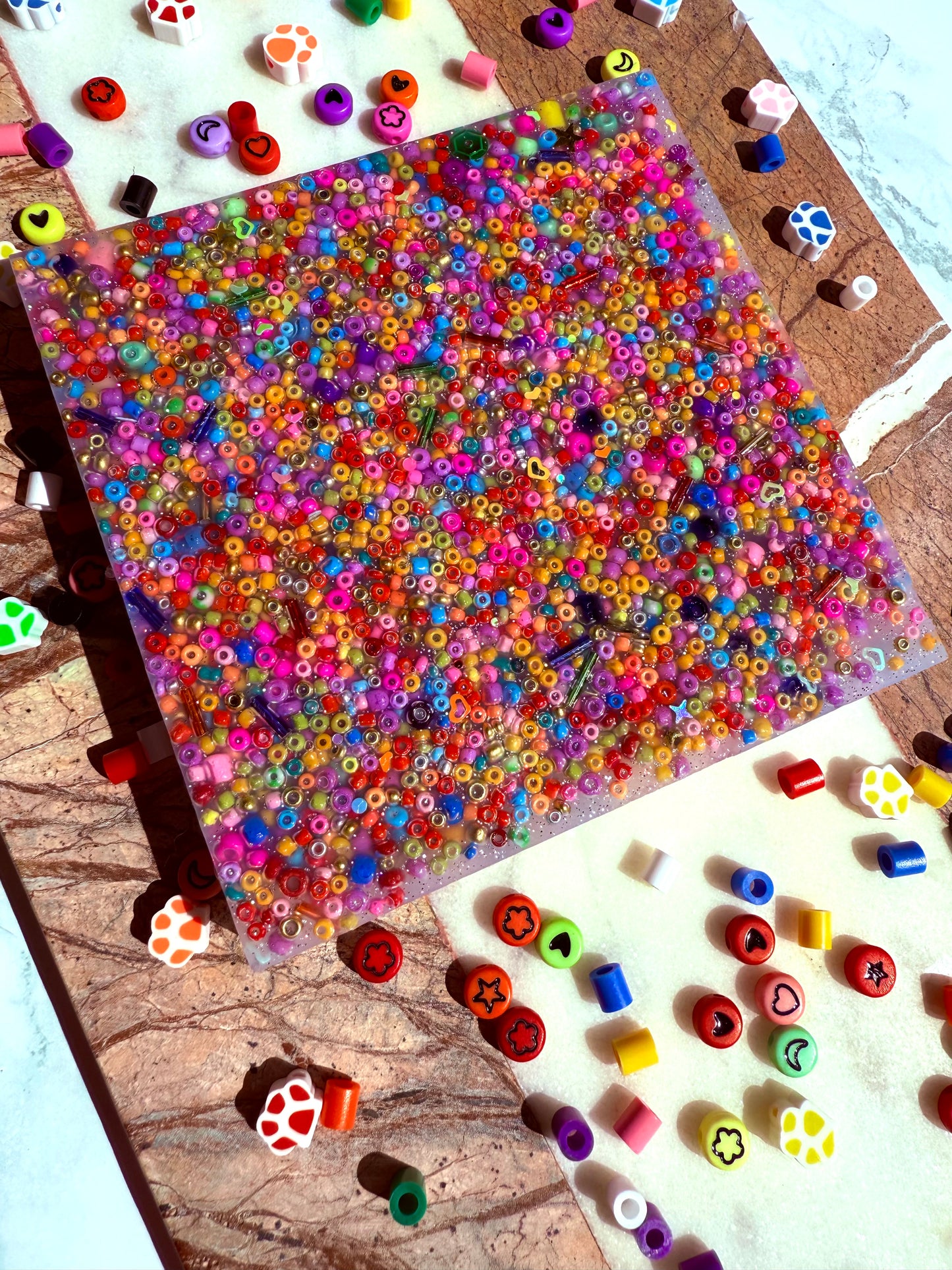 SCAVENGER HUNT picky pad |3 sizes | Valentine |Neurodiverse Stimming Distracting Nail Skin Picking Stress Fidget Aid Random Beads Made UK
