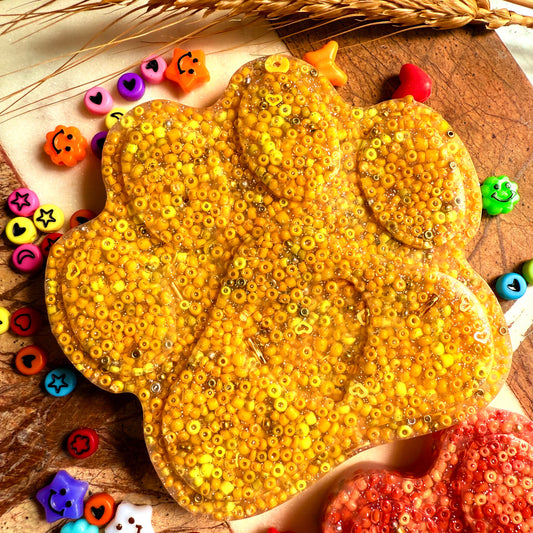 Yellow Large animal paw picky pad sensory fidget toy