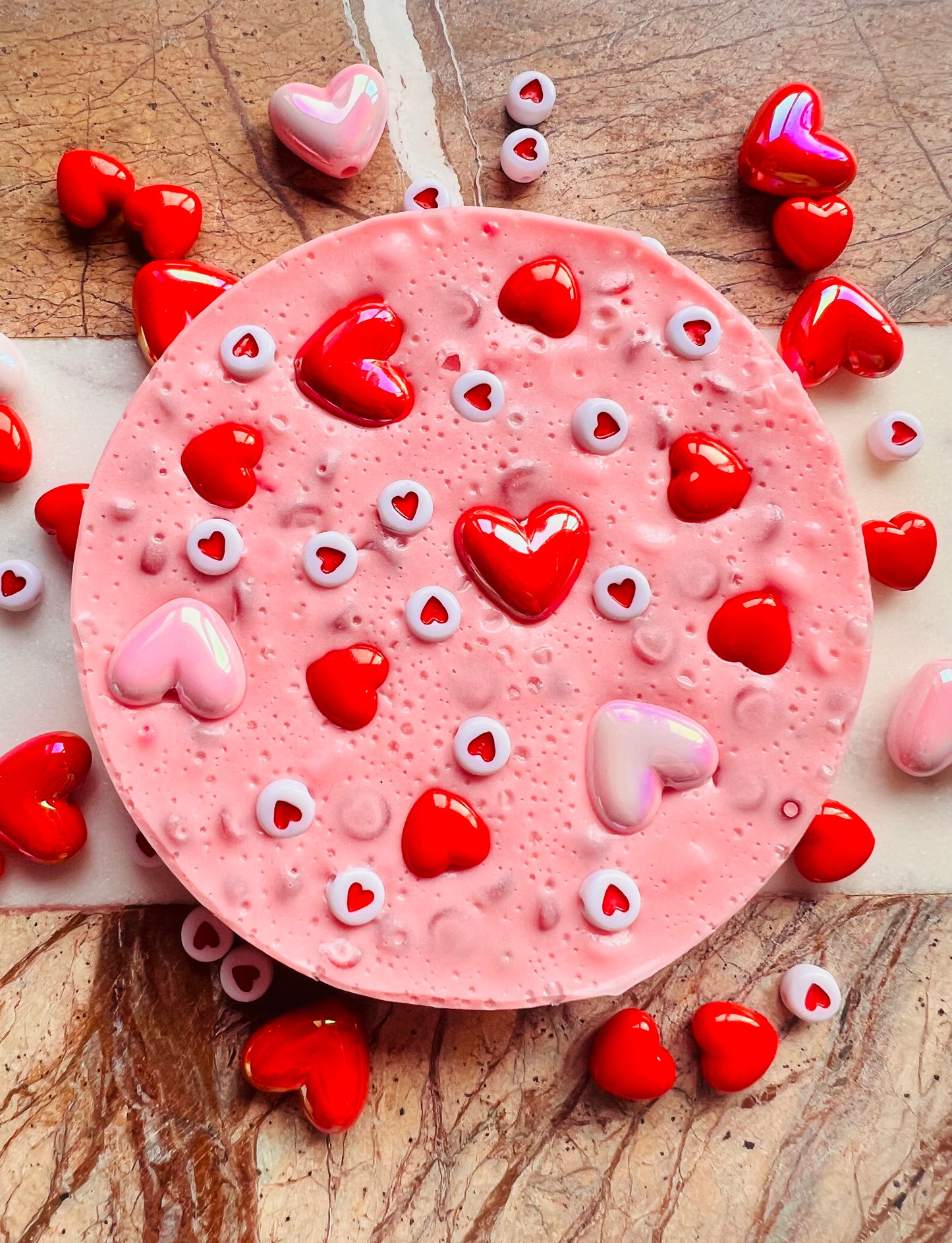 REMELTABLE 'LOVE POTION' picky pad | Reusable | Easter | Circle (10cm)| Latex Free| Neurodiverse  Distracting Nail Skin Picking Stress