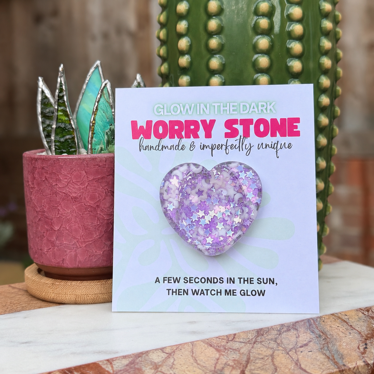 Glow in the Dark Fidget Stone | Worry Stone Gift | Stim Experience | Discrete | Sensory