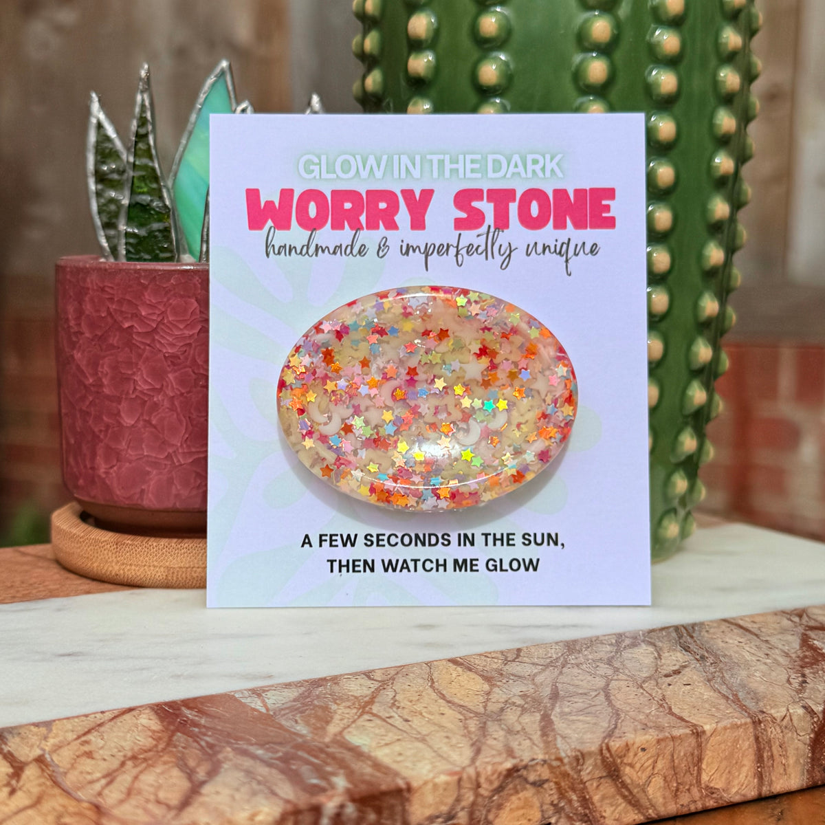 Glow in the Dark Fidget Stone | Worry Stone Gift | Stim Experience | Discrete | Sensory