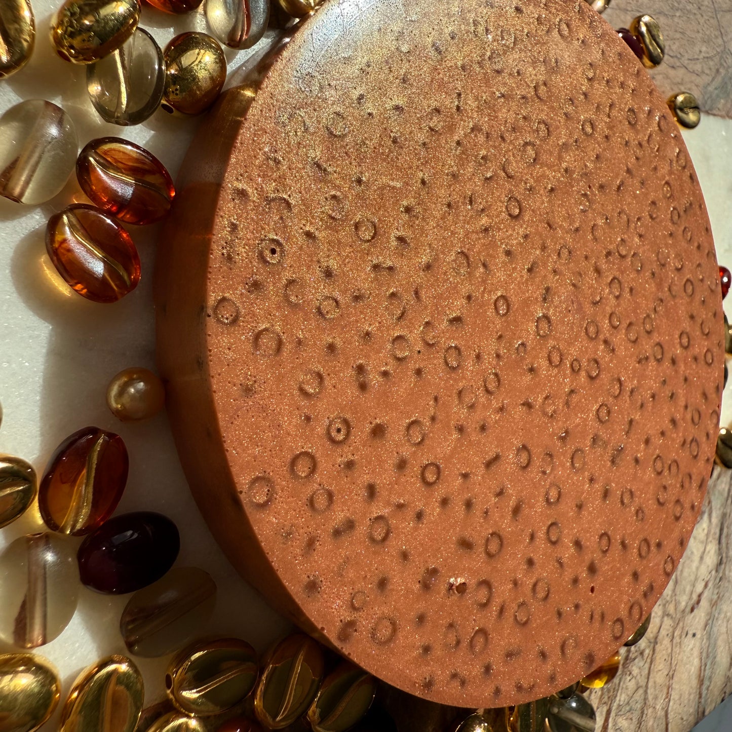 REMELTABLE 'ESPRESSO' picky pad 10cm • Reusable • LATEX Free • Neurodiverse • Stimming • Distracting • Skin Picking • Fidget • Sensory