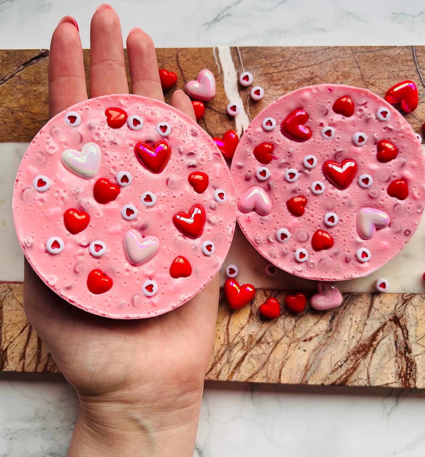 REMELTABLE 'LOVE POTION' picky pad | Reusable | Easter | Circle (10cm)| Latex Free| Neurodiverse  Distracting Nail Skin Picking Stress