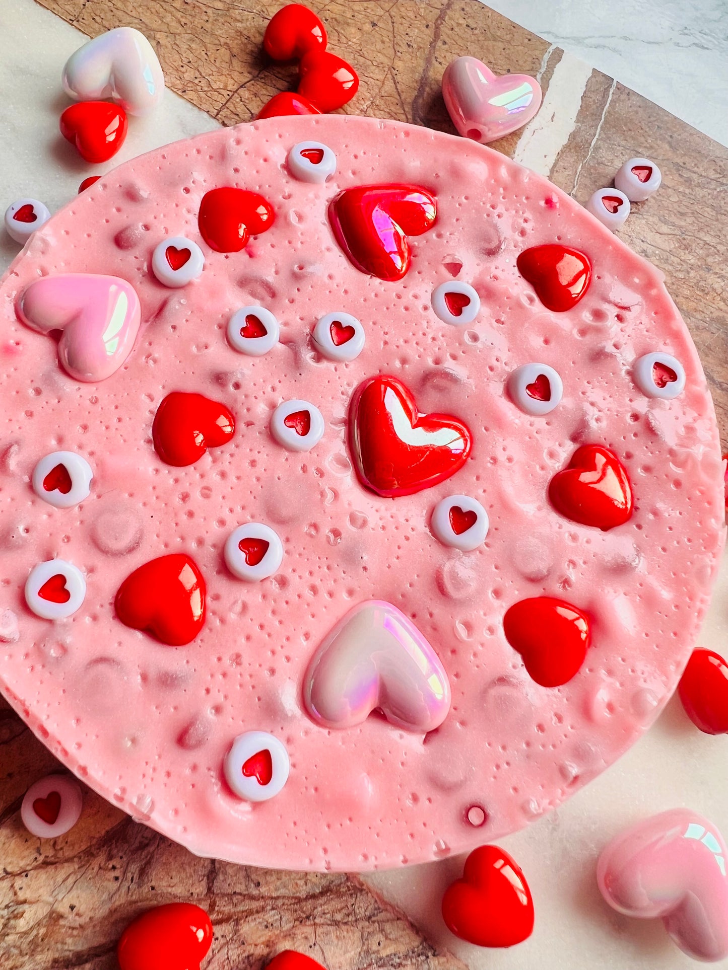 REMELTABLE 'LOVE POTION' picky pad | Reusable | Easter | Circle (10cm)| Latex Free| Neurodiverse  Distracting Nail Skin Picking Stress