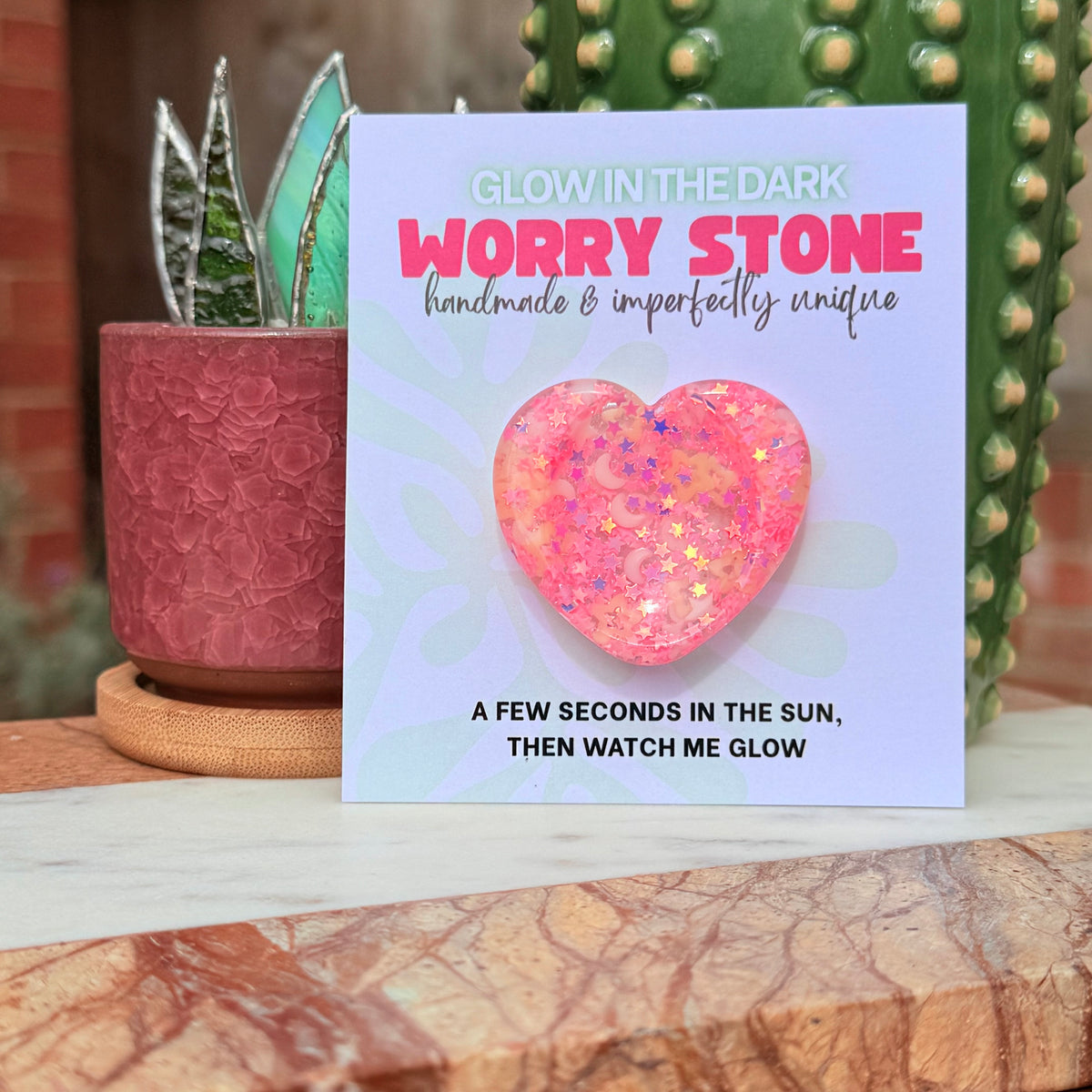 Glow in the Dark Fidget Stone | Worry Stone Gift | Stim Experience | Discrete | Sensory