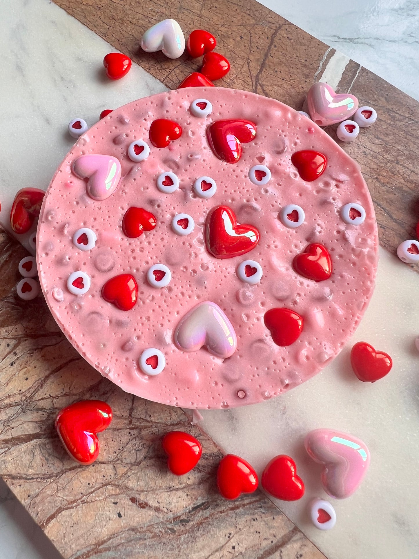 REMELTABLE 'LOVE POTION' picky pad | Reusable | Easter | Circle (10cm)| Latex Free| Neurodiverse  Distracting Nail Skin Picking Stress