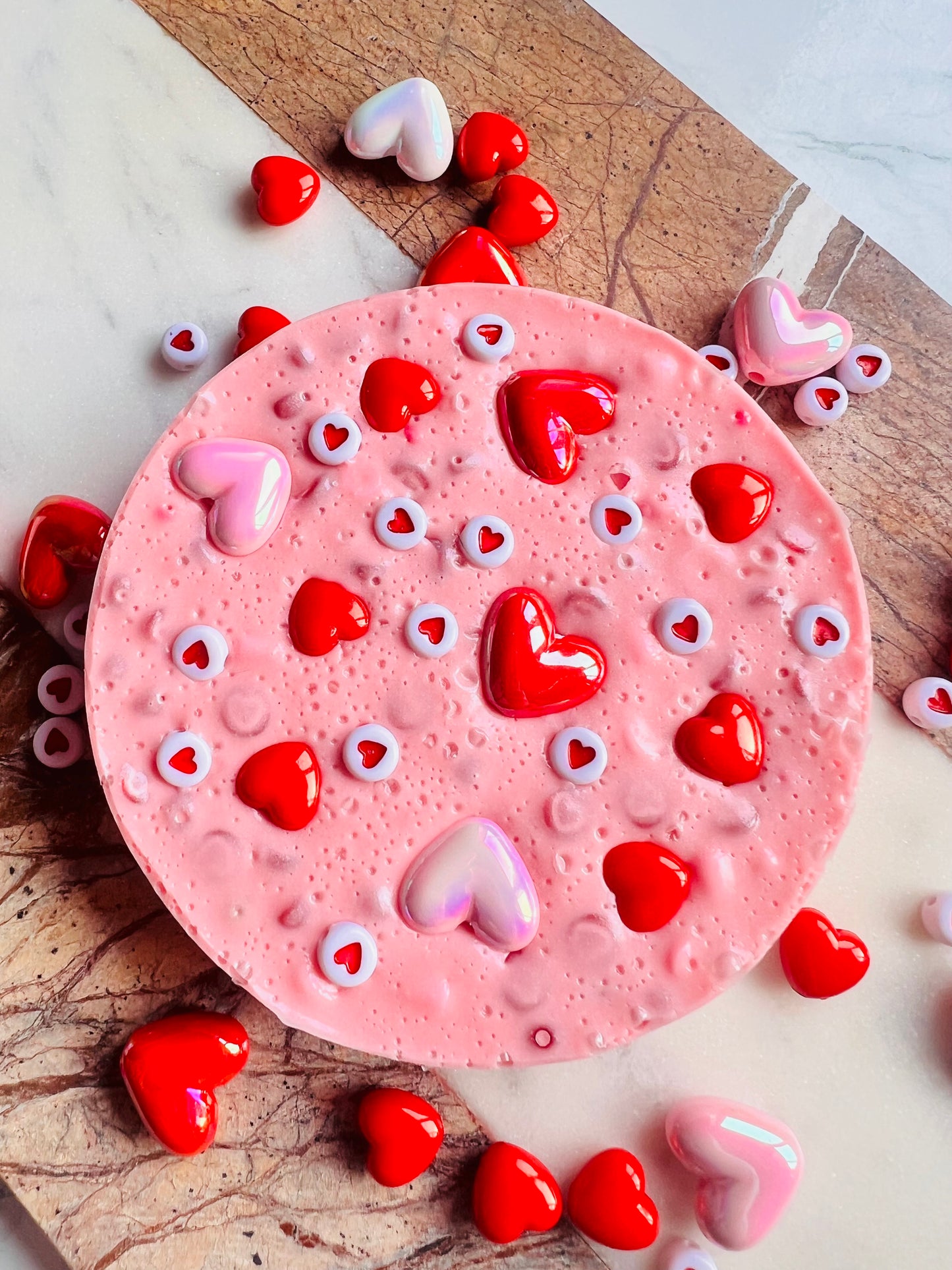 REMELTABLE 'LOVE POTION' picky pad | Reusable | Easter | Circle (10cm)| Latex Free| Neurodiverse  Distracting Nail Skin Picking Stress