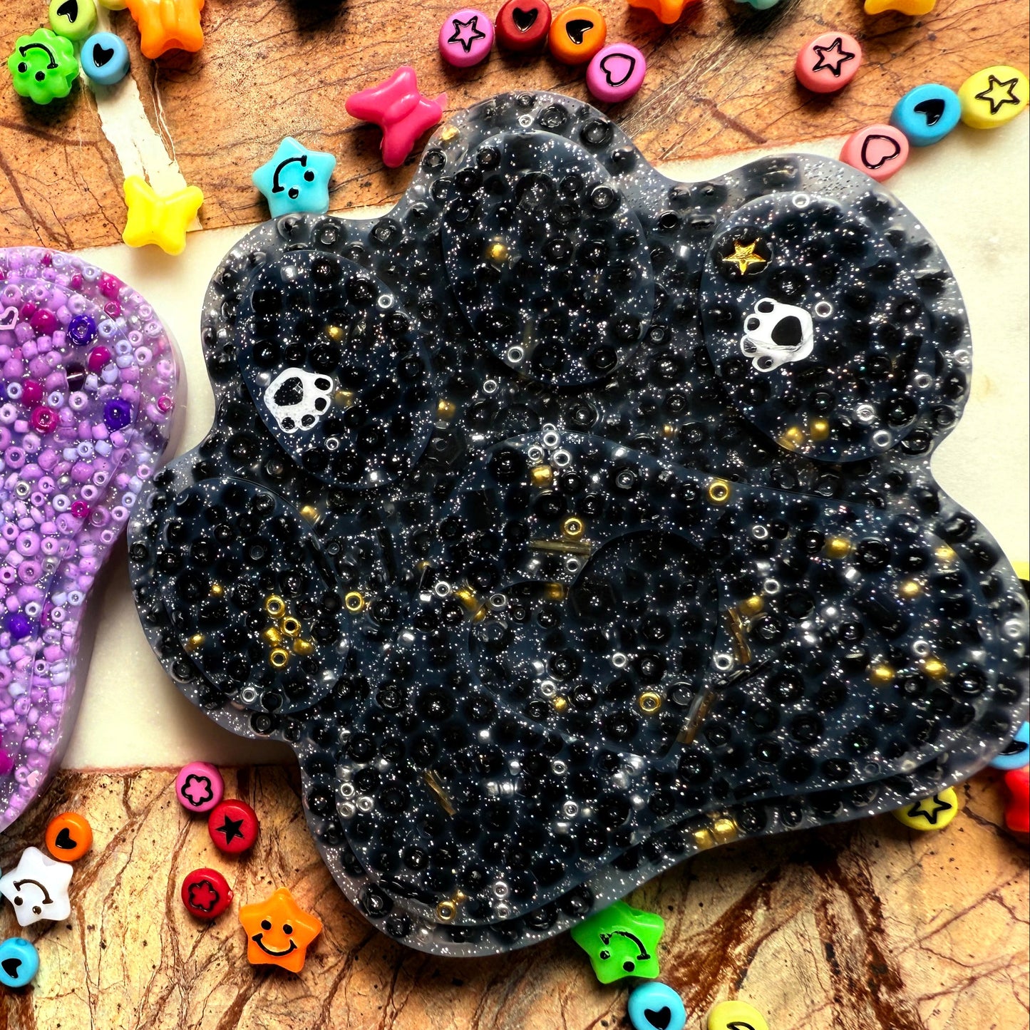 Black large animal paw picky pad sensory fidget toy