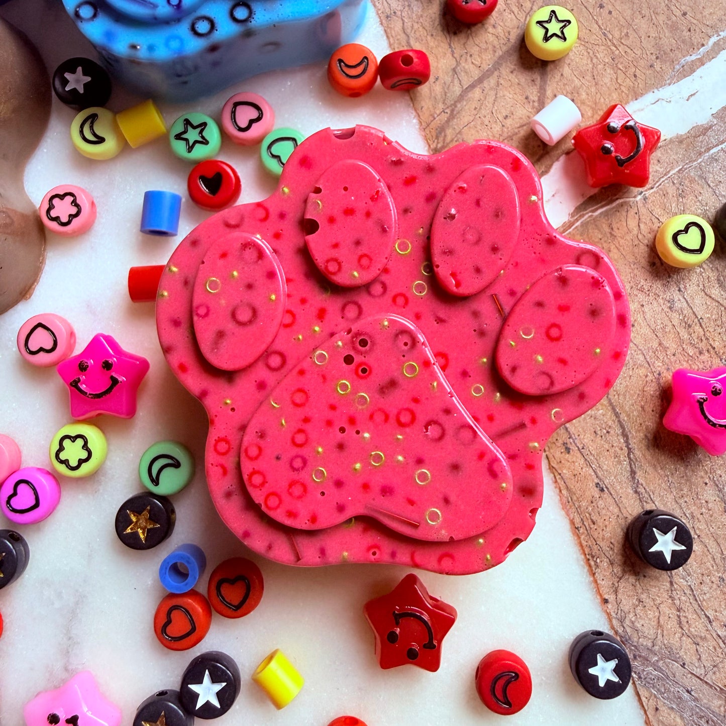 Reusable red animal paw picky pad sensory fidget toy